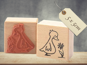 Stempel Ente mit Blumen zu Ostern