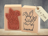 Stempel Osterhase im Osterei zu Ostern