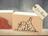 Stempel zwei verliebt Hasen Osterhasen zu Ostern