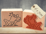 Motivstempel Frosch Krone Froschkönig Märchen Stempel mit Tiermotiv , Tierstempel