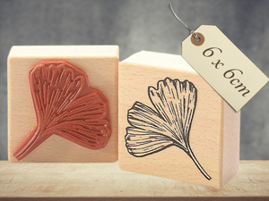 Motivstempel Gingko Blatt Blumen , Stempel