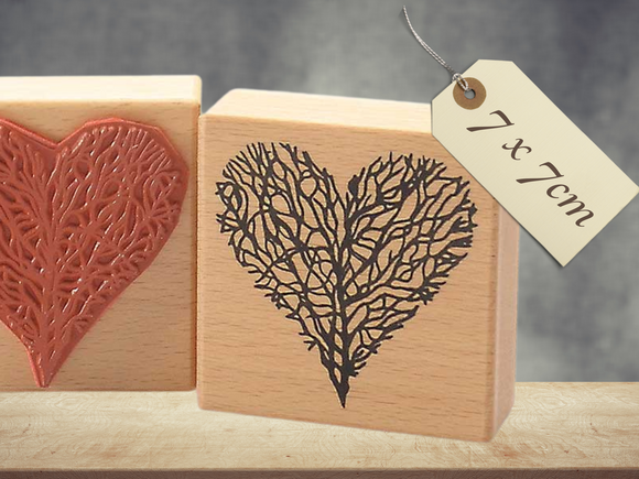 Stempel im Herz Blatt Laub Herbst Liebe