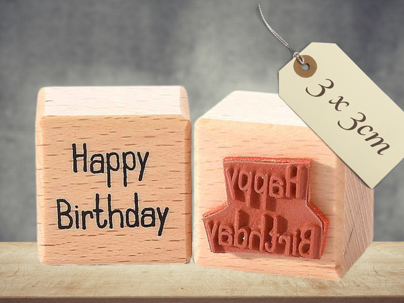 Motivstempel Happy Birthday Geburtstag , Textstempel deutsch , Wort Schriftzug Stempel