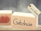 Stempel Gutschein Schriftzug