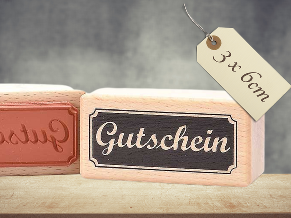 Stempel Gutschein Schriftzug