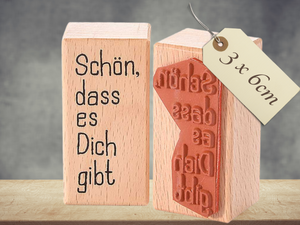 Stempel Schön dass es dich gibt Schriftzug