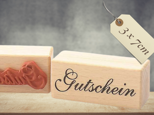 Stempel Gutschein Schriftzug