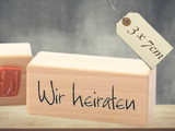 Stempel Wir heiraten Hochzeit Schriftzug