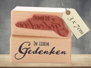 Motivstempel In liebem Gedenken Textstempel deutsch , Trauerstempel