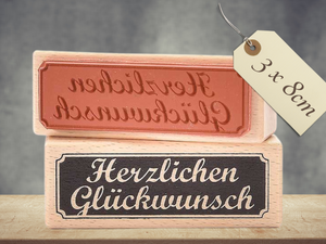 Stempel Herzliche Glückwünsche Hochzeit Geburtstag Schriftzug