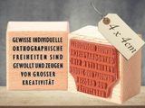 Motivstempel Gewisse individuelle orthografische Freiheiten , Textstempel deutsch , Wort Schriftzug Stempel