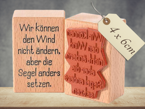 Stempel Wir können den Wind nicht ändern Schriftzug