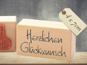 Stempel Herzlichen Glückwunsch Schriftzug Geburtstag