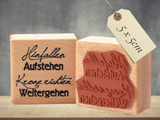 Stempel Hinfallen Aufstehen Krone richten weitergehen Schriftzug