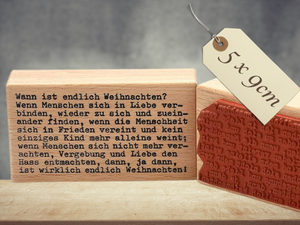 Motivstempel Wann ist endlich Weihnachten Textstempel deutsch , Weihnachtsstempel