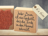 Stempel Jeder Baum ist ein Gedicht Schriftzug