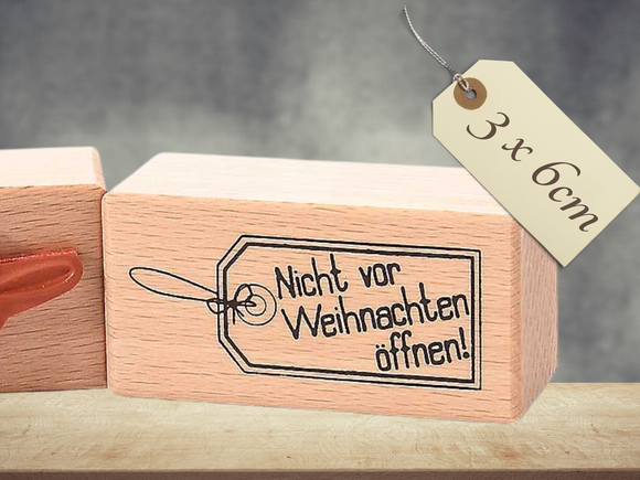 Stempel Nicht vor Weihnachten öffnen Schriftzug