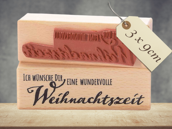 Motivstempel Ich wünsche Dir eine wundervolle Weihnachtszeit , Weihnachten Textstempel deutsch , Weihnachtsstempel