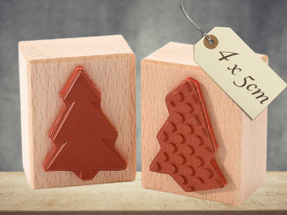 Stempel Tannenbaum Weihnachtsbaum Christbaum Fläche und Punkte im Winter