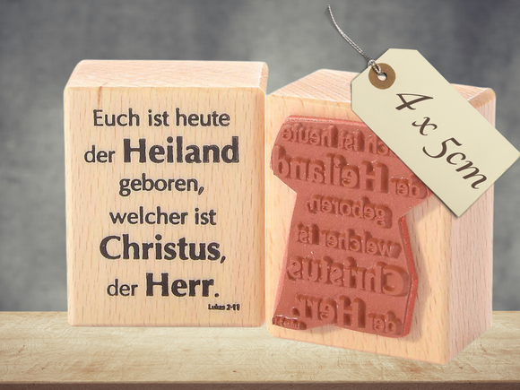 Motivstempel Euch ist heute der Heiland geboren Weihnachten Textstempel deutsch , Weihnachtsstempel