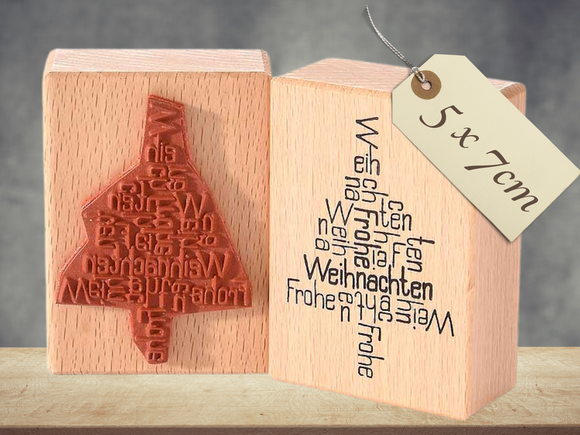 Stempel Frohe Weihnachten Tannenbaum Weihnachtsbaum Christbaum Schriftzug