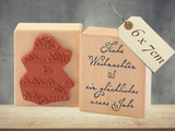 Stempel Frohe Weihnachten und ein glückliches neues Jahr Schriftzug